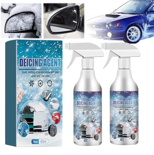 Aerosol descongelador para Parabrisas de automóviles, descongelador en Aerosol para derretir Nieve, para Parabrisas de automóviles, Espejos de Ventanas, cerraduras de Llaves (2PC)