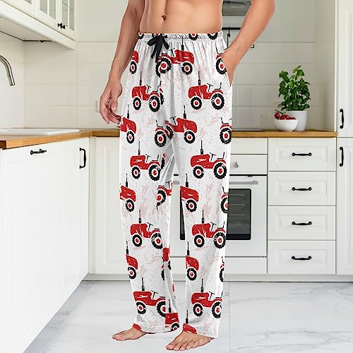 Fisyme Red Farm Tractors Mens Pajama Pants Men's Pajama Bottoms Soft Sleep Lounge Pj Pants3