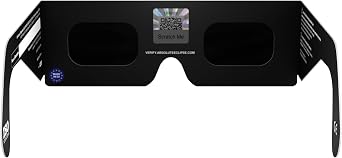 Solar Eclipse Glasses ISO 12312-2 & CE Certified – Safe Solar Viewing for Direct Sun & August 2026 Eclipse | Paper Cardboard Frame, Made in EU | For Kids & Adults