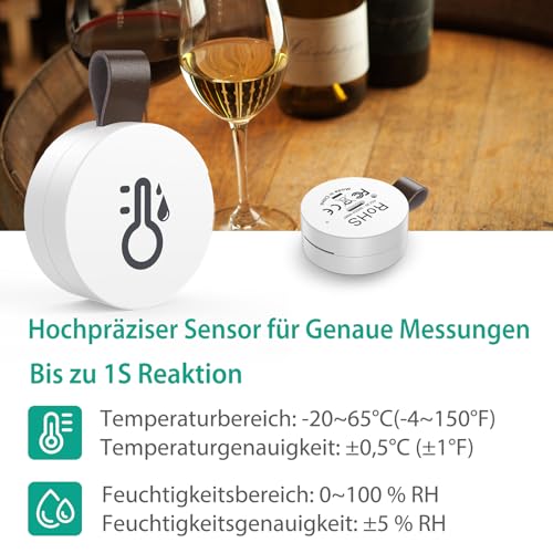 Bluetooth Thermometer ORIA Hygrometer, 2 Stück kabellos
