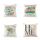 Funda Cojin 80x80cm Impermeable Cojines Exterior Suave Fundas Cojines Sofa, Bicicleta Doble Cara Cuadrado Decoracion Hogar Moderno Funda Almohada para con Cremallera Oculta Azul claro 4 Piezas F-4163