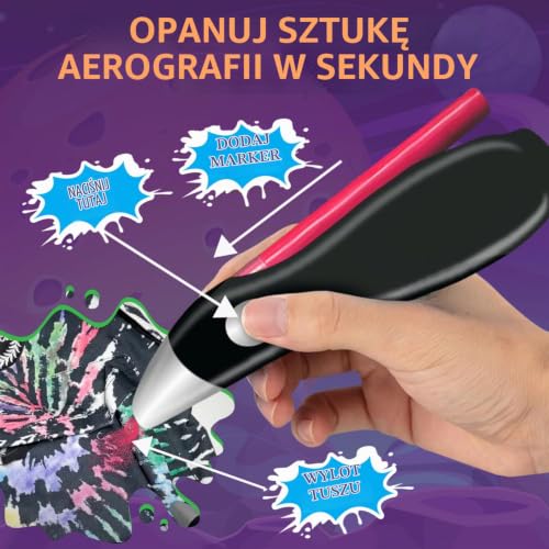 Elektryczny aerograf, bezprzewodowy akumulatorowy elektryczny aerograf, akwarelowy spray, zestaw 12 kolorów do aerografu, zmywalne akwarelowe pisaki, prezent artystyczny i rzemieślniczy do malowania