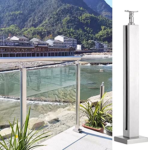 Postes de balaustrada de vidrio en acero inoxidable con altura ajustable de 60 a 130 cm 2
