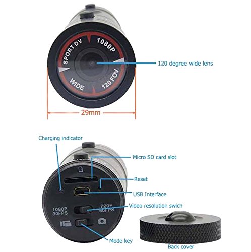 JOYID F9 mini 5MP HD 1080p h. 264 esportes impermeável DV câmera filmadora DVR carro capacete da bic