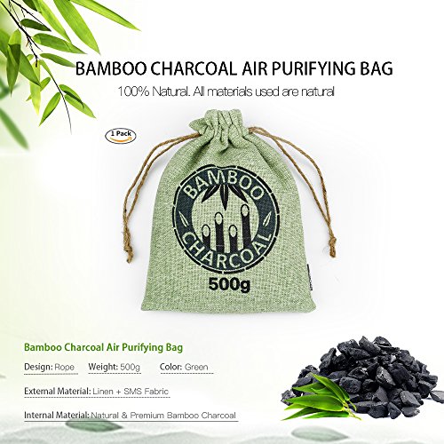 CDGroup 500G Natural Purificador Aire con Bambú Carbón de Alta Calidad Bolsa de Purificación para Coche Refrigerador Armario Hogar Oficina Zapatos Práctico Versátil