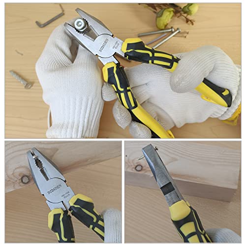 Boosden Linesman Pliers, 8 Inch Lineman's Pliers, Side Cutters Combination Pliers, High Leverage Linemans Pliers, Wire Cutter Pliers With Wire Cutter Pliers Winding Function #TOP5