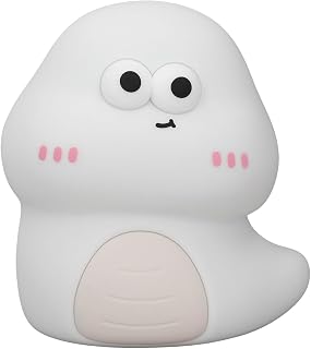 Baby Cartoon Sleep Light, Soft Silicone, Snake Pattern, Tap Night Light, Rechargeable, 7 Colors, White
