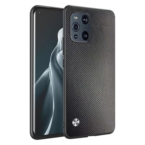 HAFFAN Funda Protectora para OPPO Find X3 Pro (6.7'), Estilo Imitación Cuero - Kevlar