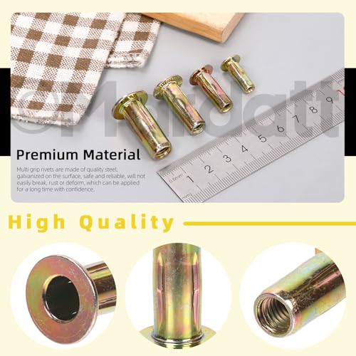 Mardatt M960 34Pcs 4 Sizes Multi-Grip Rivet Nut Assortment Kit thumb #3