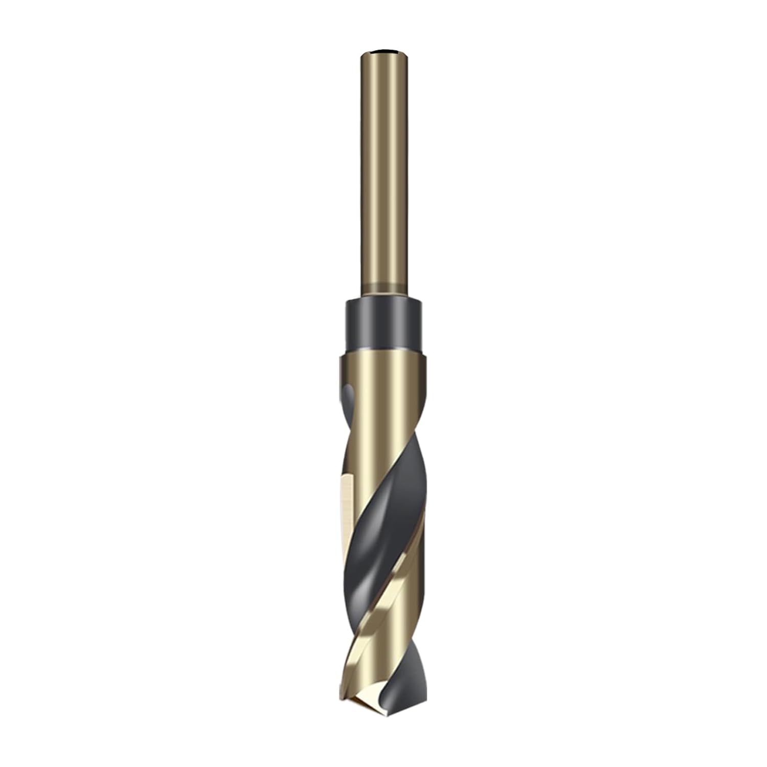 18mm Reduced Shank Twist Drill Bit Black Nitride & Gold Titanium Coated HSS Drill Bits for Stainless Steel Alloy Metal Plastic Wood - 10mm Round Shank
