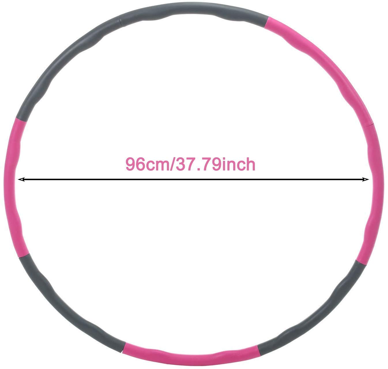 JHuuu Weighted Hula Hoop,2.65lb,37.79in Wide 8 Section Detachable