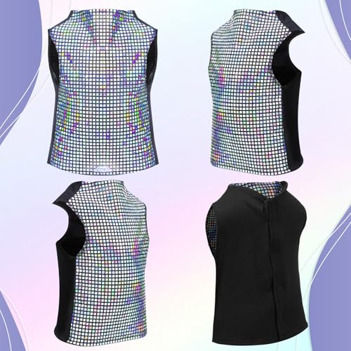 Disfraz de perro con lentejuelas holográficas multicolor talla S miniatura 5
