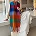 TYHOTULY Chunky Scarf for Women Winter Plaid Thick Warm Long Shawl Wraps Cold Weather Big Christmas Fashion Blanket Scarves (Blue Orange Green 7)