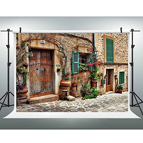 Fondo fotográfico calle Mediterráneo 7x5 pies EOALOR miniatura 1
