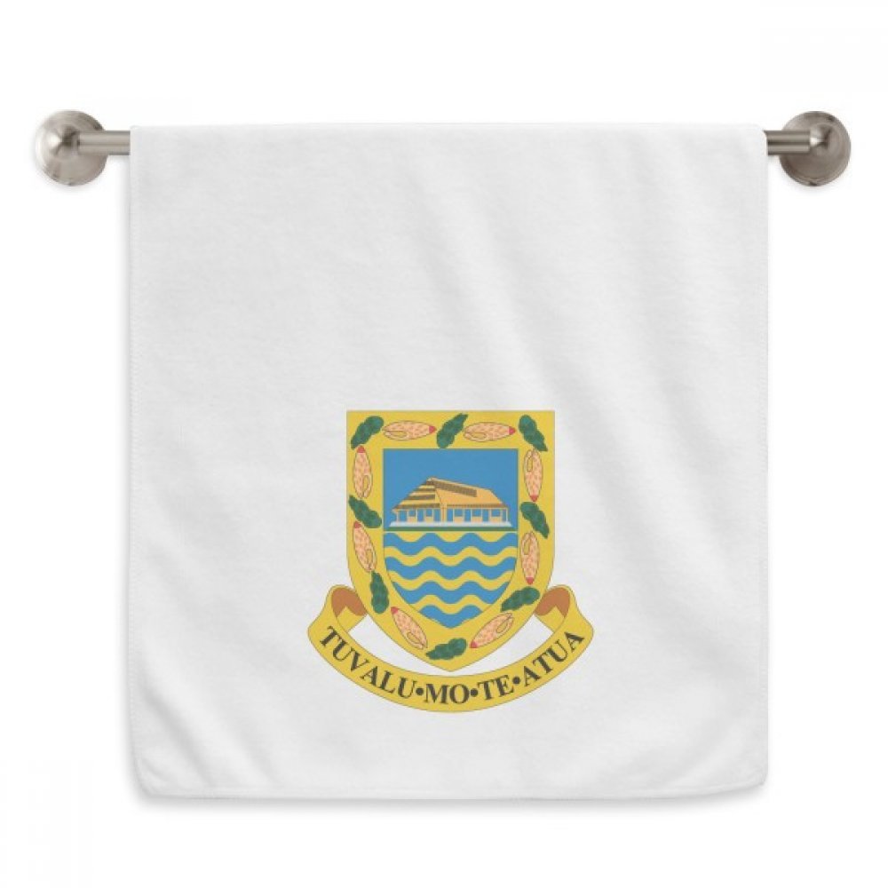 Serviette Tuvalu Océanie emblème national 13x29 pouces blanc doux