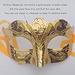 Arlai Pack of 12, Gold shining plated party mask wedding props masquerade mardi gras mask - Image 4
