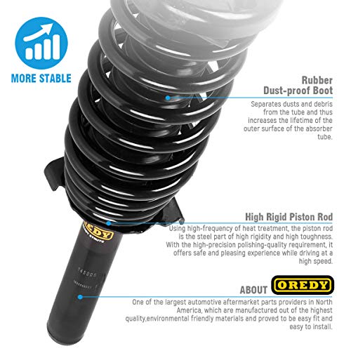 Oredy - Set Of 4 Front & Rear Struts With Coil Spring Replacement For 1998-2002 Honda Accord 1999-2003 Acura Tl Cl - 171299 171691L 171691R #TOP3