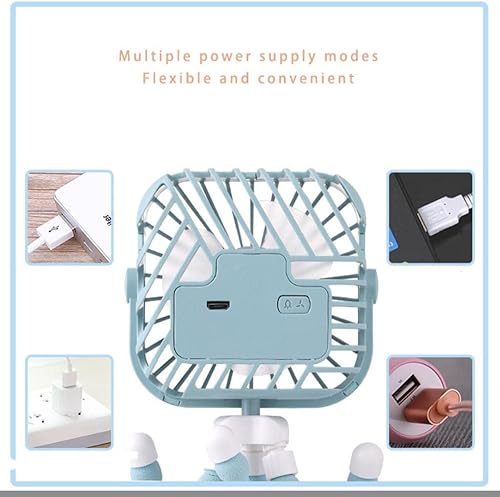Miniatura 4 de Mini ventilador portátil para cochecito de bebé, soporte en forma de pulpo, ajustable, portátil, carga USB, enfriador de aire, ventilador de viaje