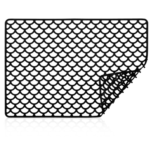 FOSFUKEER Kitchen Silicone Sink Mat, Silicone Sink Mat, Sink Protection Mat, Heat Resistant Non-Slip Kitchen Drain Mat Protector ( 46 x 32 cm)