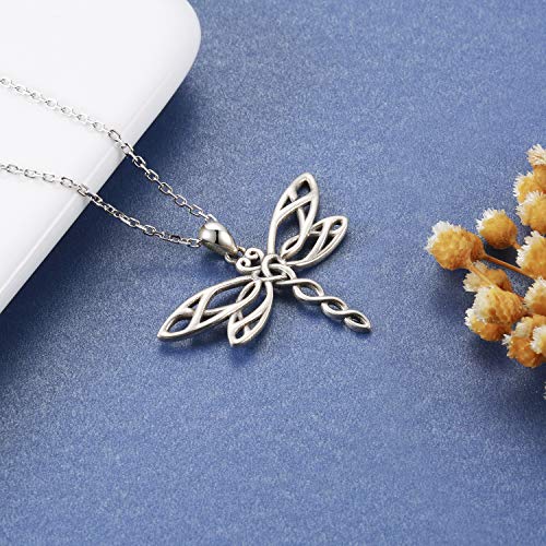 MANBU Sterling Silver Dragonfly Necklace Bracelet for Women Celtic Infinity Dragonfly Pendant Christmas Jewelry Gifts for Nature Lovers3