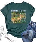 Garden Shirts for Women I'll Be in My Office Gardening Shirt Plant Lover Gardener T-Shirt Vintage Flowers Graphic Tee