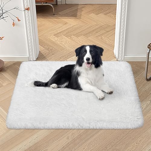Tapete pequeño peludo blanco 2x3 pies para dormitorio miniatura 4
