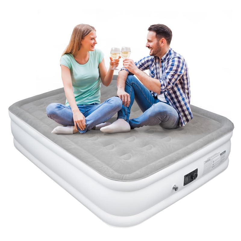 Colchón De Aire Autoinflable Luxchioce Con Bomba Eléctrica - Ideal Para Camping Y Visitas, Cómodo Y Fácil De Guardar