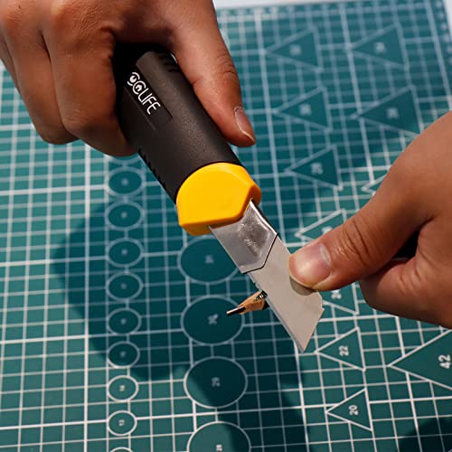 CCLIFE 4 Stück Cuttermesser Set 18mm mit 20 Ersatzklingen Abbrechklingen Kartonmesser Mehrzweck Messer Allzweckmesser Teppichmesser mit Sicherheitslock