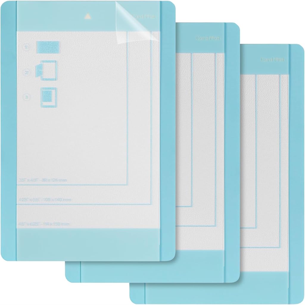 Card Mat for Cricut Joy, 3 Pack Non-Slip Craft Mat, Reusable Card Mat with Clear Protective Film, Adhesive Card Mats Replacement Accessories for Cricut Joy, Blue, 4.5" x 6.25"