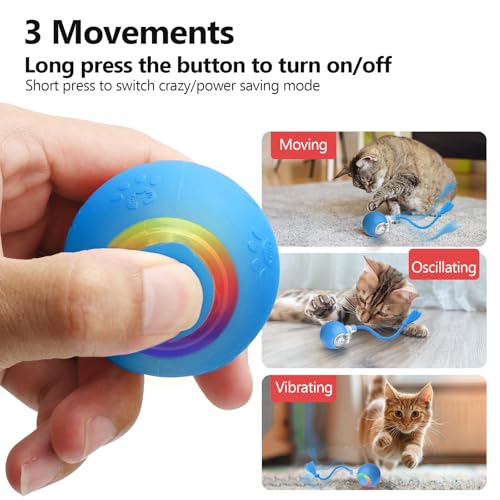 Balle interactive pour chat qui roule vite sur moquette contre l'ennui - 7