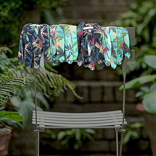 Colwelt Gardening Gloves for Women 4 Pairs, Ladies Gardening Gloves with Non-slip Dots, Floral Garden Gloves Women for Yard, Cleaning, Fishing, Camping(Medium)