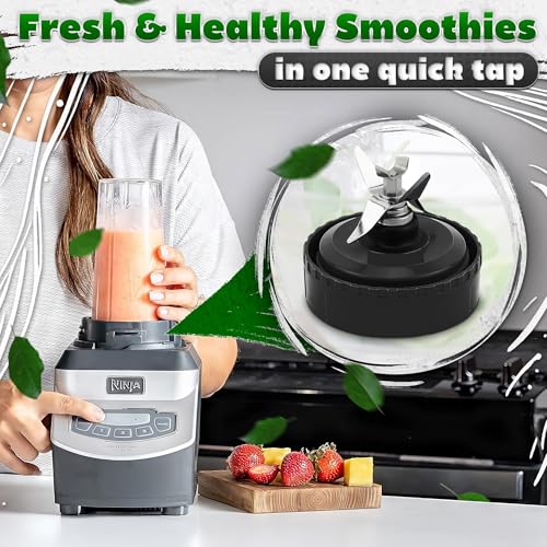 Ninja Blender Blade Replacement 6 Fin Male – Ninja Single Serve Blender Blade, 3.35” Stainless Steel for Smooth Blending, Compatible with BL770W/770BRN/740/770A/780C, 30/BL770/780/773CO/771/772 & more