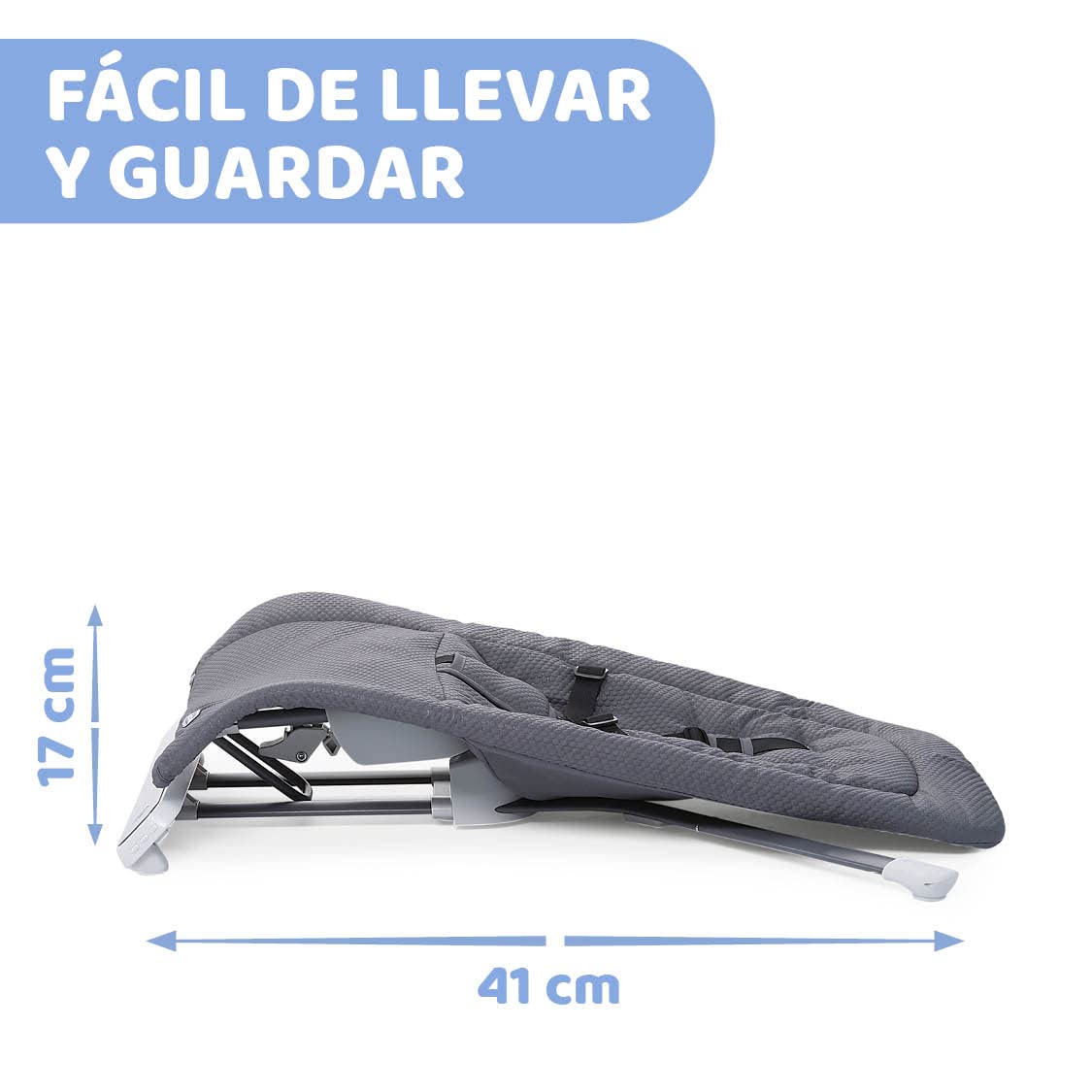 Chicco Rhythm'n'Sound Hamaca Bebé Electrónica para Bebés hasta 9 Kg, con Sonidos de la Naturaleza y Nanas, Balancín Bebé Automático, Respaldo Reclinable, Cierre Compacto y Cable USB – Gris (Grey Moon)
