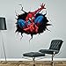Sticker mural 3D Spiderman, Vinyle, Medium plus - 86 x 95cm