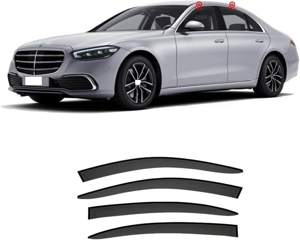 FengXH 4Pcs Smoke Tint Car Window Deflectors for Benz S Class L 2021+