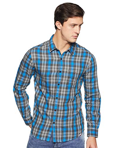 Image of Spykar Men's Checked Slim Fit Shirt