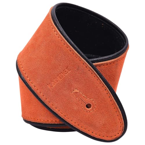Image of Kadence STP-PSG712 Touring Series Suede Guitar Strap | 2mm Padded Comfort Strap | For Acoustic, Electric & Bass Guitar | Reinforced Ends | Orange