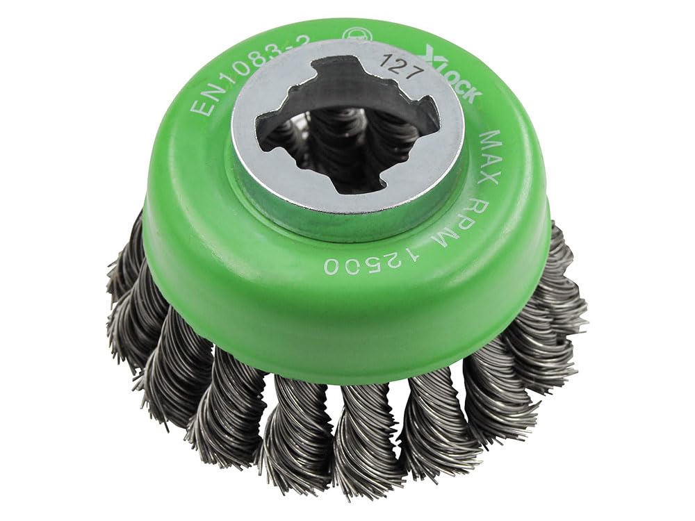 Faithfull X-LOCK WireCupBrush TwistKnot75mm M14x2 0.50mm StainlessSt