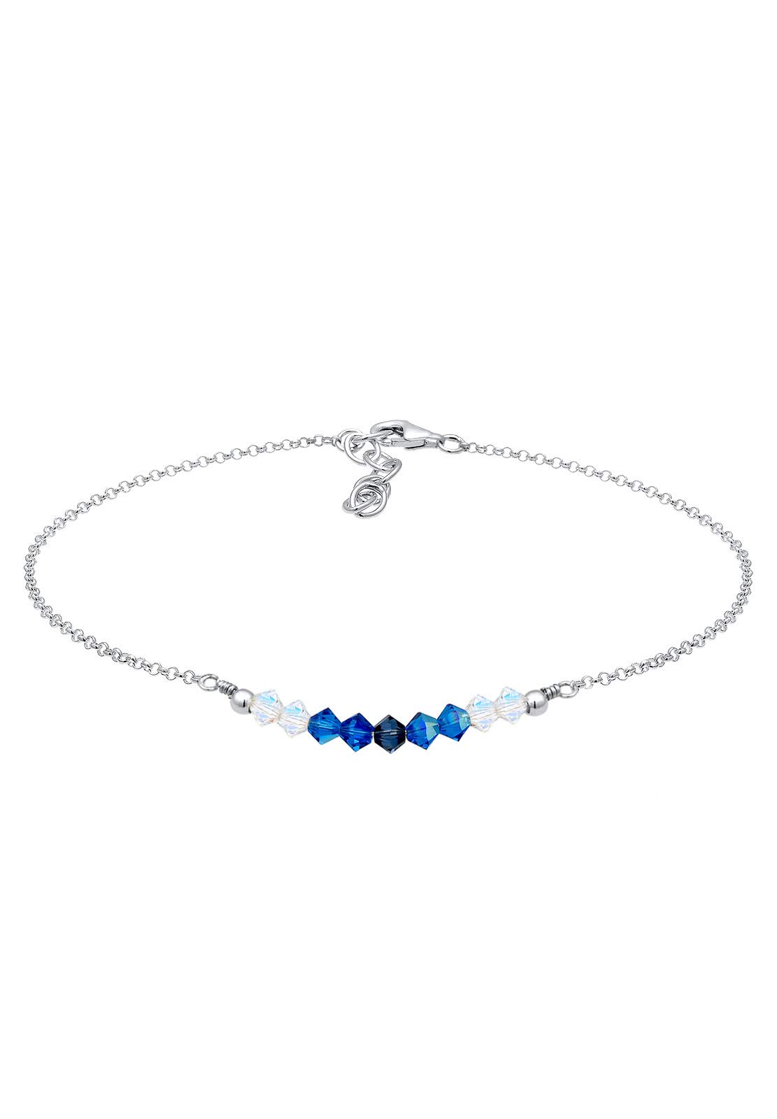 Elli Women's 925 Sterling Silver Ball Beach Sea Rose Crystals Anklet