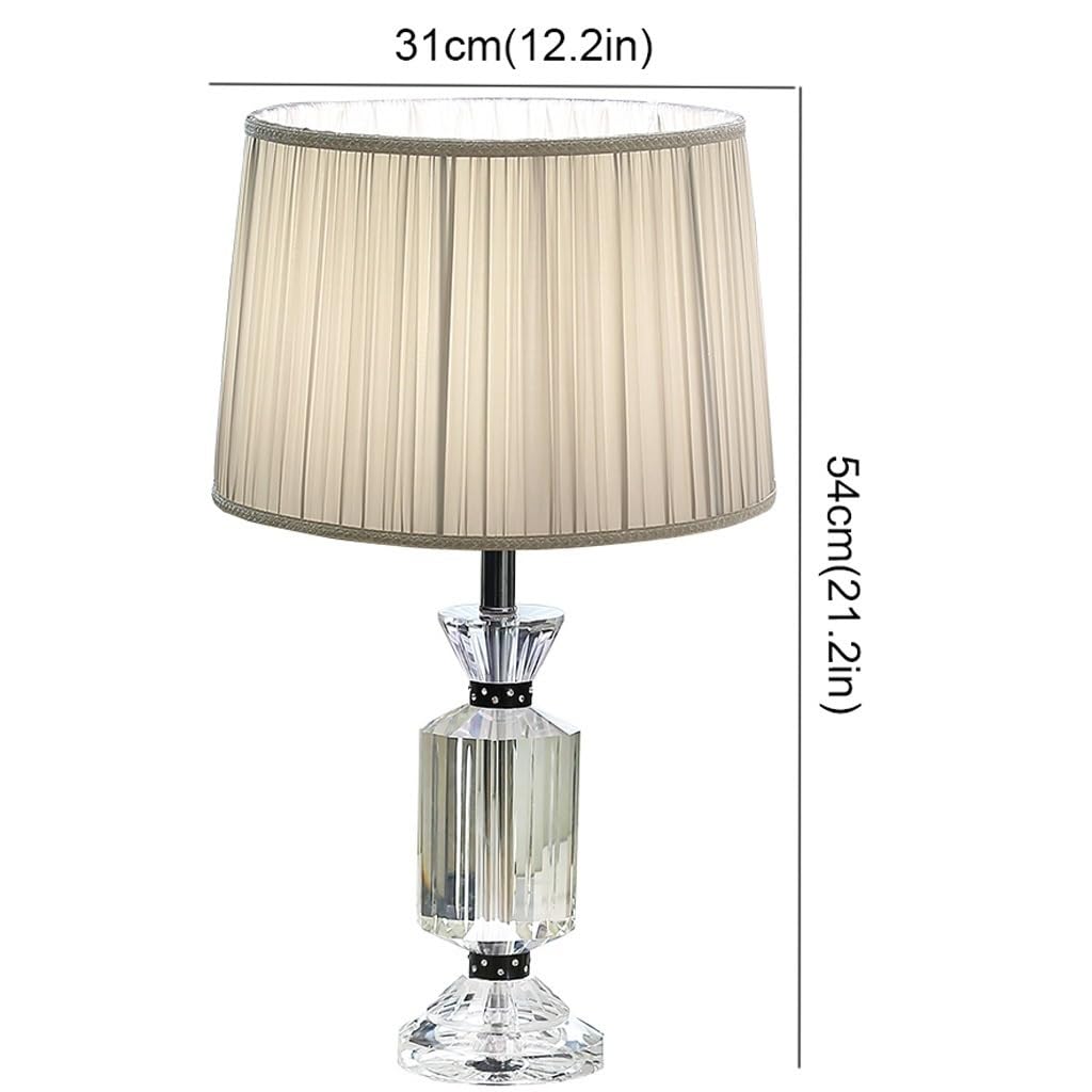 desk lamp Lampa na biurko Lampa stołowa Kryształowa lampa stołowa Lampka nocna Ciepły prosty szary abażur z tkaniny Sypialnia Oświetlenie salonu Lampa LED na biurko table lamp
