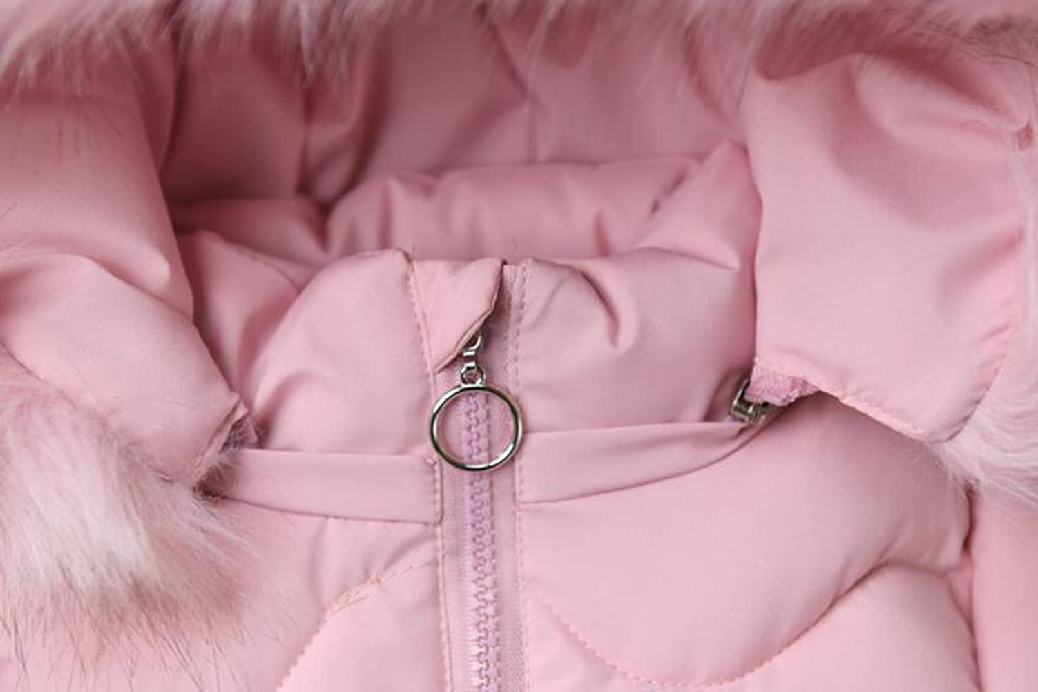 Piumino da bambina, imbottito, con cappuccio in pelliccia, giacca invernale da ragazza, spessa e calda, antivento