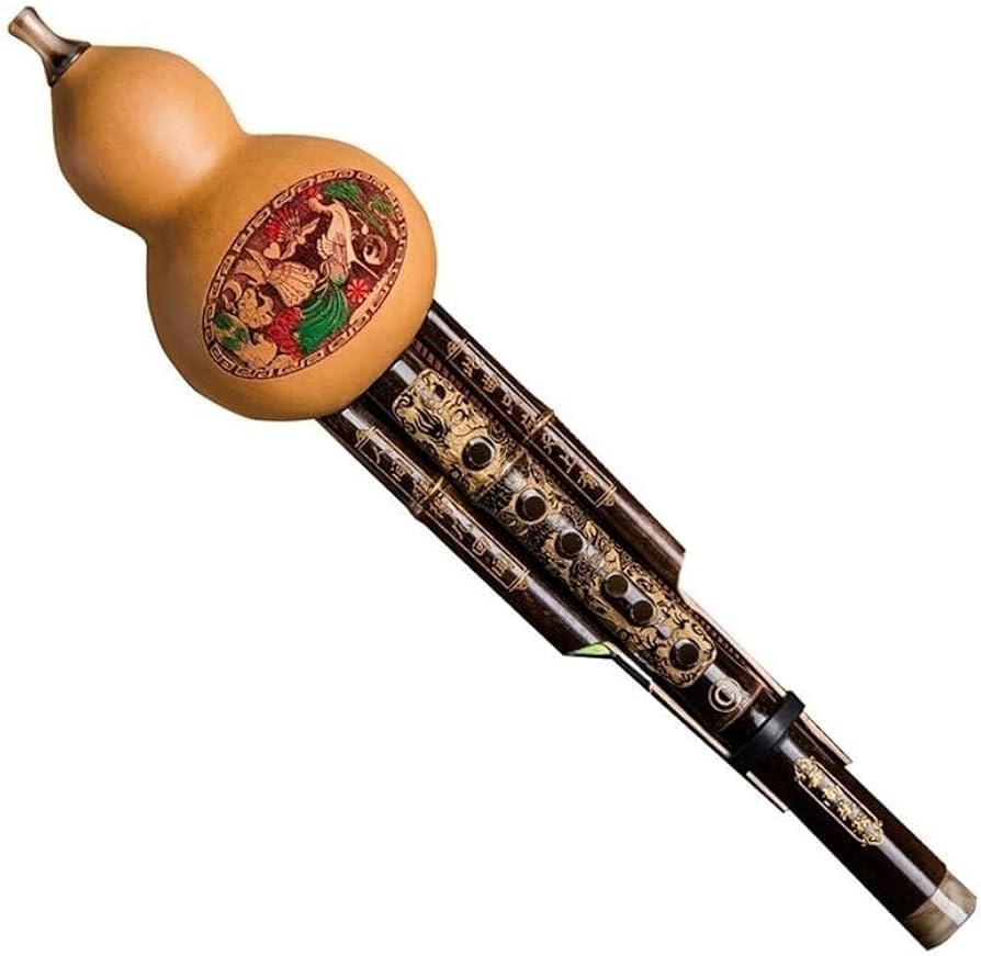 Amazon.co.jp: エスニックな楽器 黒竹 ひょうたん フルート ケース付