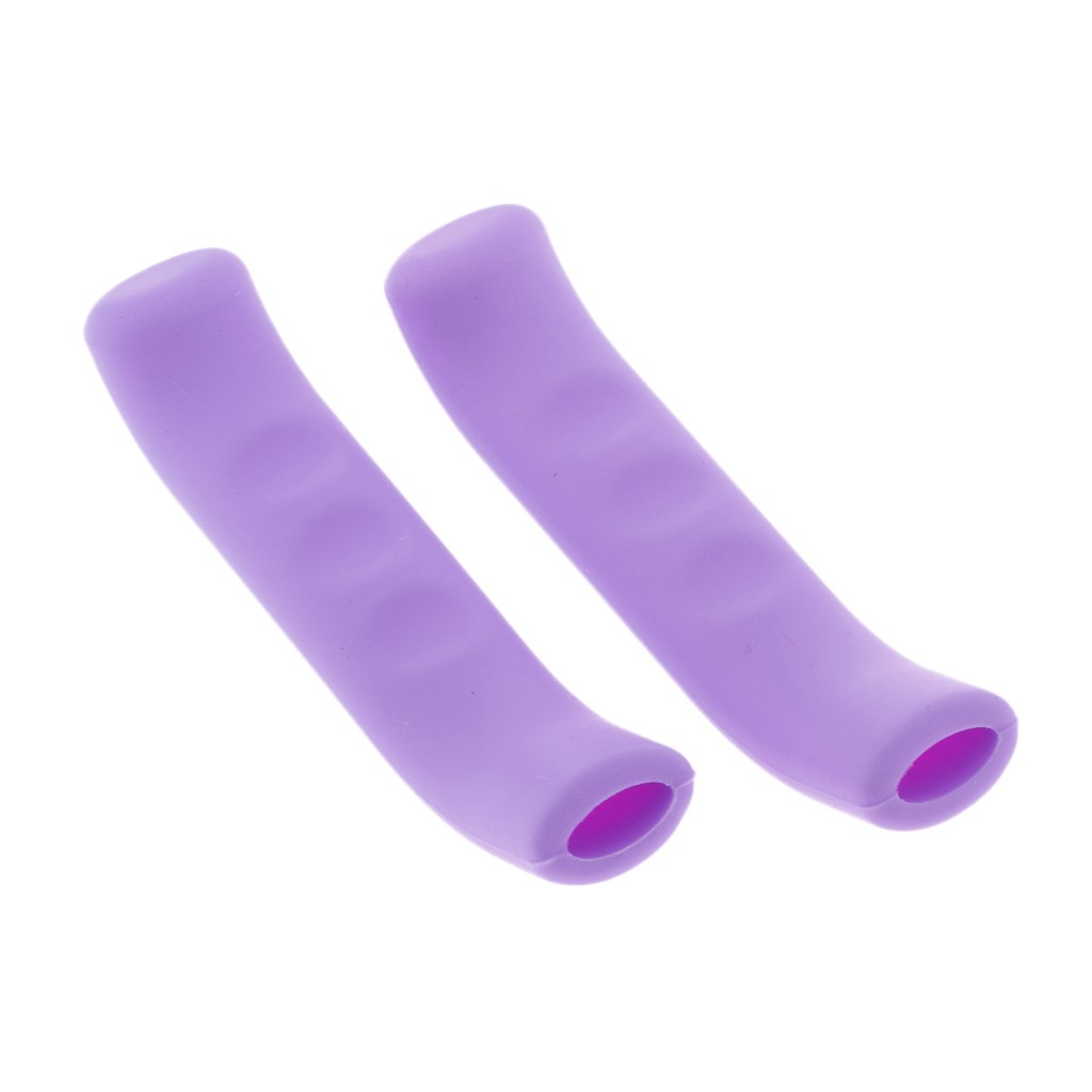 1 par de fundas suaves para palanca de freno de bicicleta, color morado