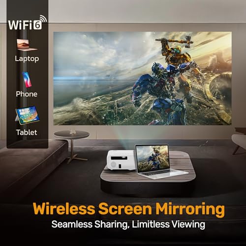 Image of OTEK Galaxy Smart Projector Native 1080P Full HD 4K Support Android with Netflix Auto Focus & Keystone 10000 Lumens WiFi 6 Bluetooth Home Theater Projector for Movies Gaming & Entertainment