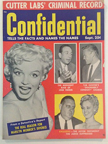 Confidential magazine, September 1955: Marilyn Monroe, Tab Hunter