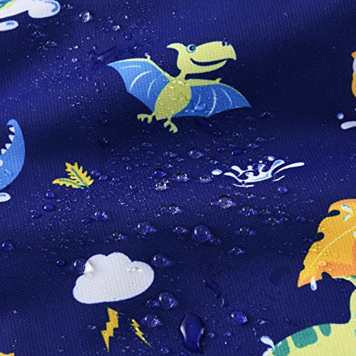 Wawsam Kids Boys Rain Jacket Waterproof Toddler Raincoat Outdoor Dinosaur Rain Jacket With Detachable Hood Lightweight Rain Poncho Jacket Windbreaker Dino Rain Coat With Reflective Strip #TOP3