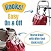 Rollatote Go-Getter Water-Resistant PU Easy Hook On & Off Messenger Bag for Walkers, Rollators, Wheelchairs, Scooters, Leather-Like, Soft-Lined Glasses Pocket, Padded Interior, Shoulder Strap (Red)