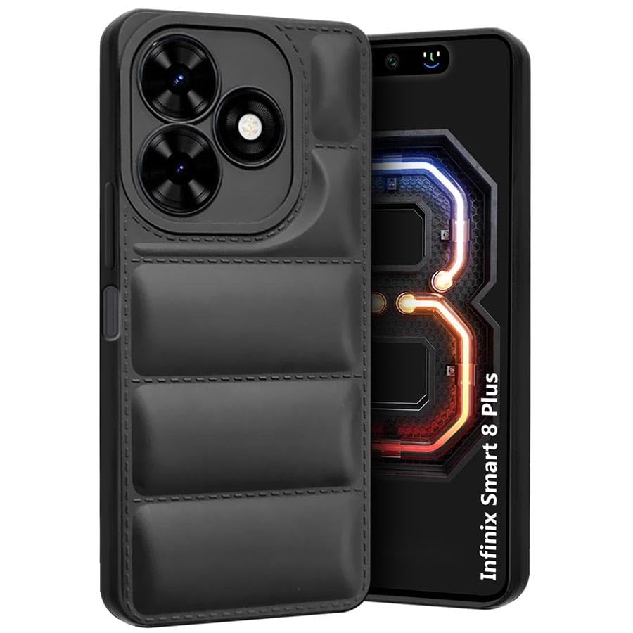 Fashionury Back Cover for Infinix Smart 8 Plus | Matte Soft Case | Compatible for Back Cover | Liquid Silicon Puff Case for Infinix Smart 8 Plus with Camera Protection | (Black) (B0D1NZX1W3) Amazon Price History, Amazon Price Tracker