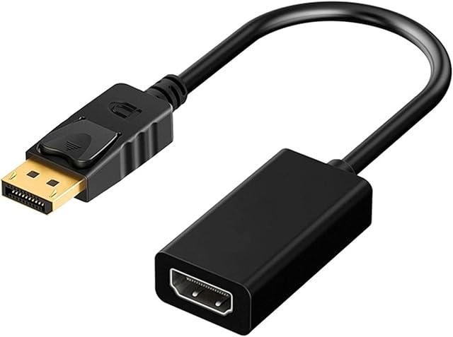 EasyULT DisplayPort to HDMI Adapter, DP Male to HDMI Female Cable, 1080P 4K Resolution Converter, for HDTV, Monitors, Projectors, Desktops, Laptops and Others (Black)