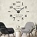 VANGOLD Large DIY Wall Clock Modern 3D Wall Clock with Mirror Numbers Stickers for Living Room Office Decorations Gift